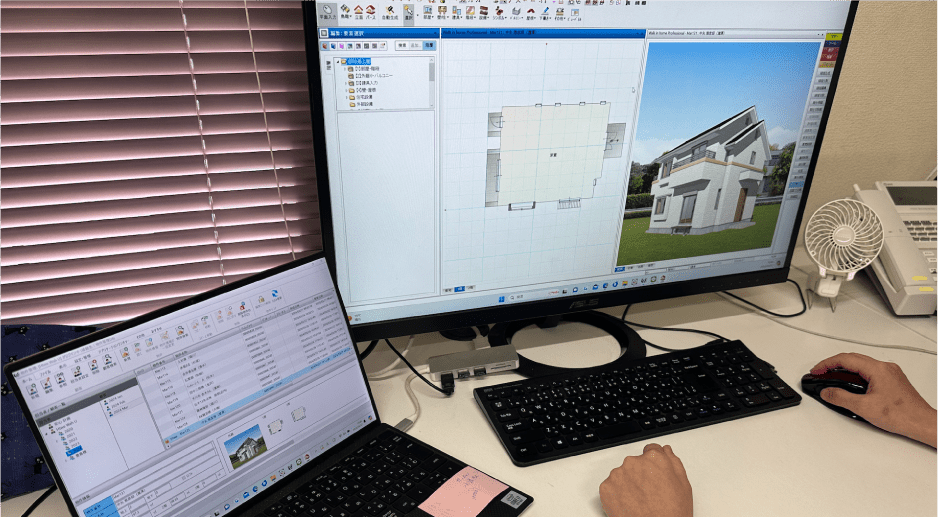 建物のデータ（図面）をCADから積算し、正式な見積りを提出。